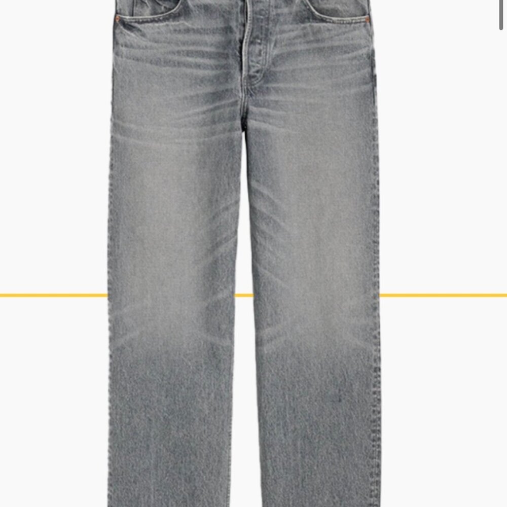 Alex Mill Mens Relaxed Straight 5 Pocket Jean Dolphin Grey Wash - NWT- Size 35